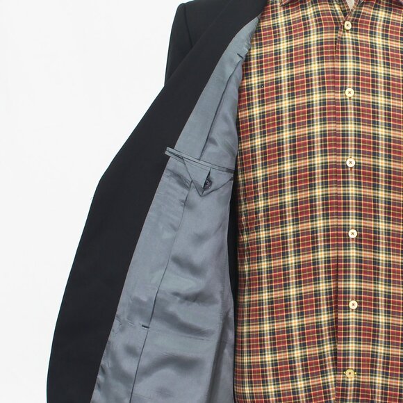 Express 40R Black Blazer Sport Coat Jacket 2-Button Solid T898 - Picture 11 of 11